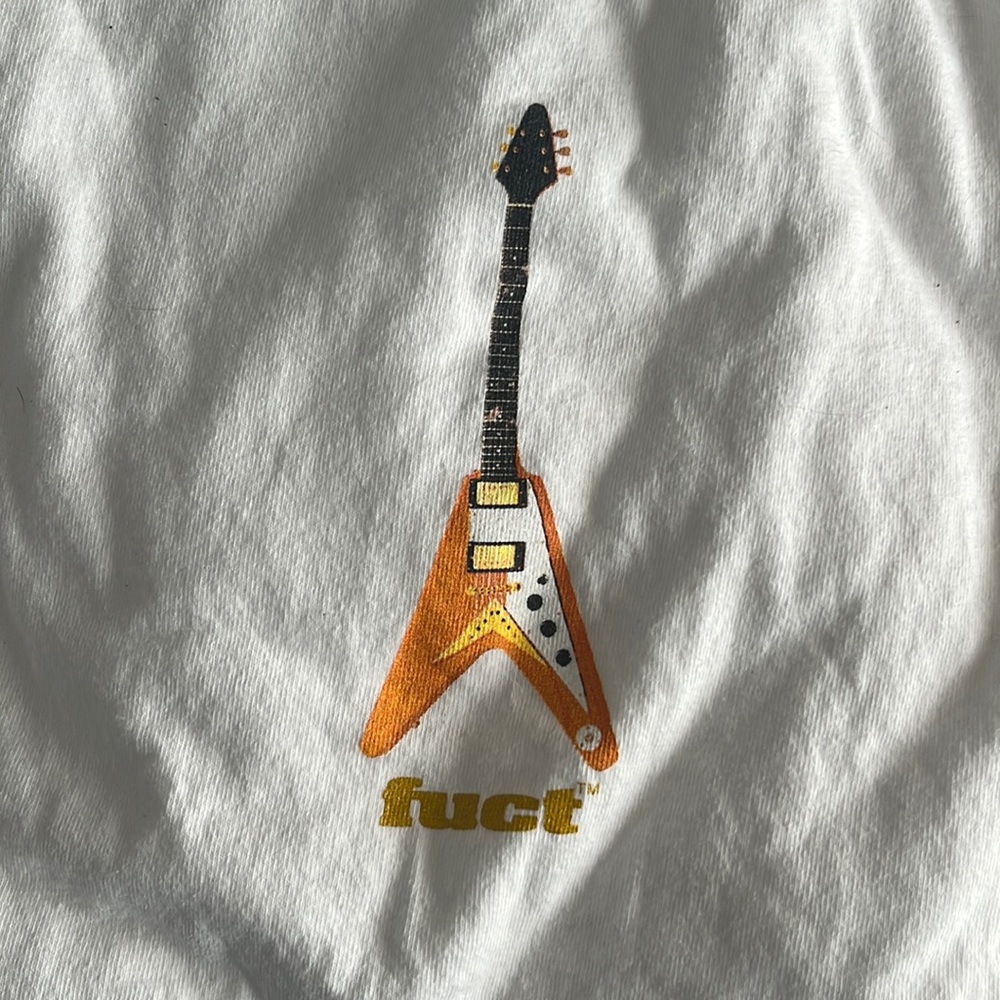 WHITE FUCT GUITAR SHIRT